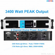 MiCWL X8200 2 Channel 3200 Watt Microphones Speaker Digital Power Amplifier AMP 1U 19inch